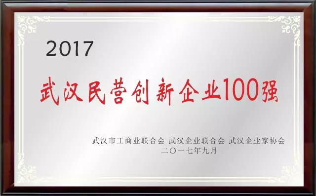 回盛生物荣获“2017武汉民营创新企业100强”